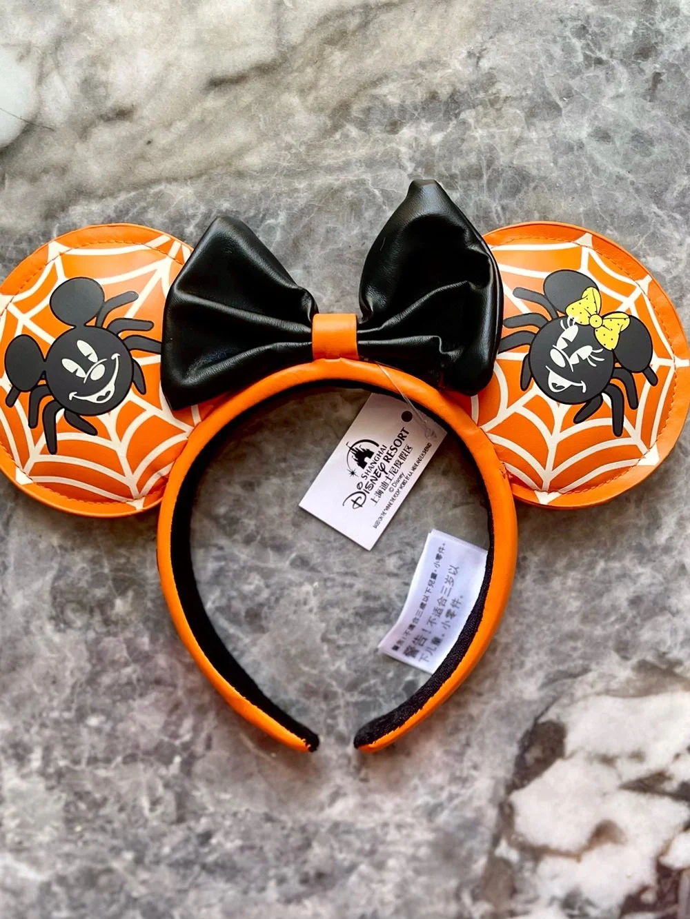 New Disney Halloween Spider Mickey & Minnie Ear Headband